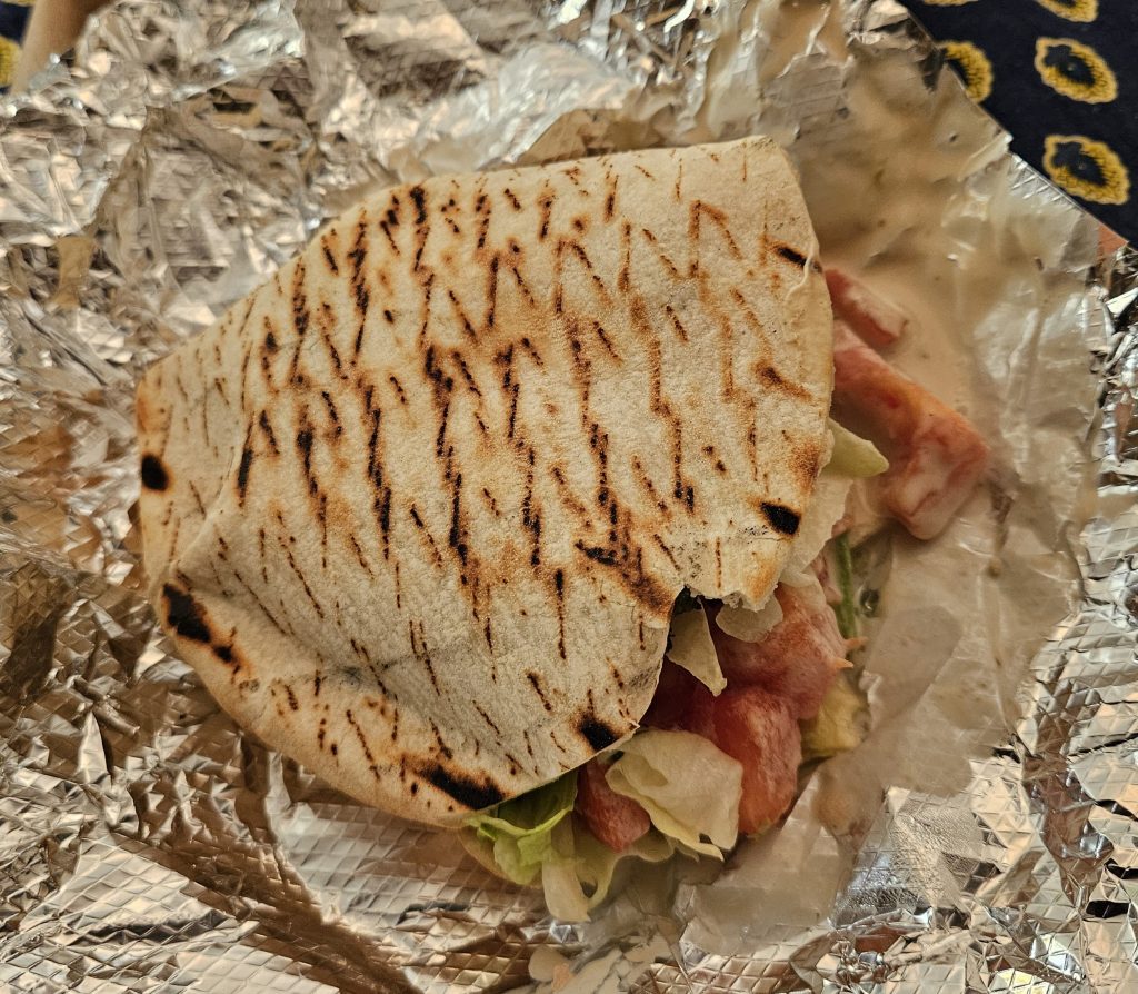 falafel sandwich in a pita pocket