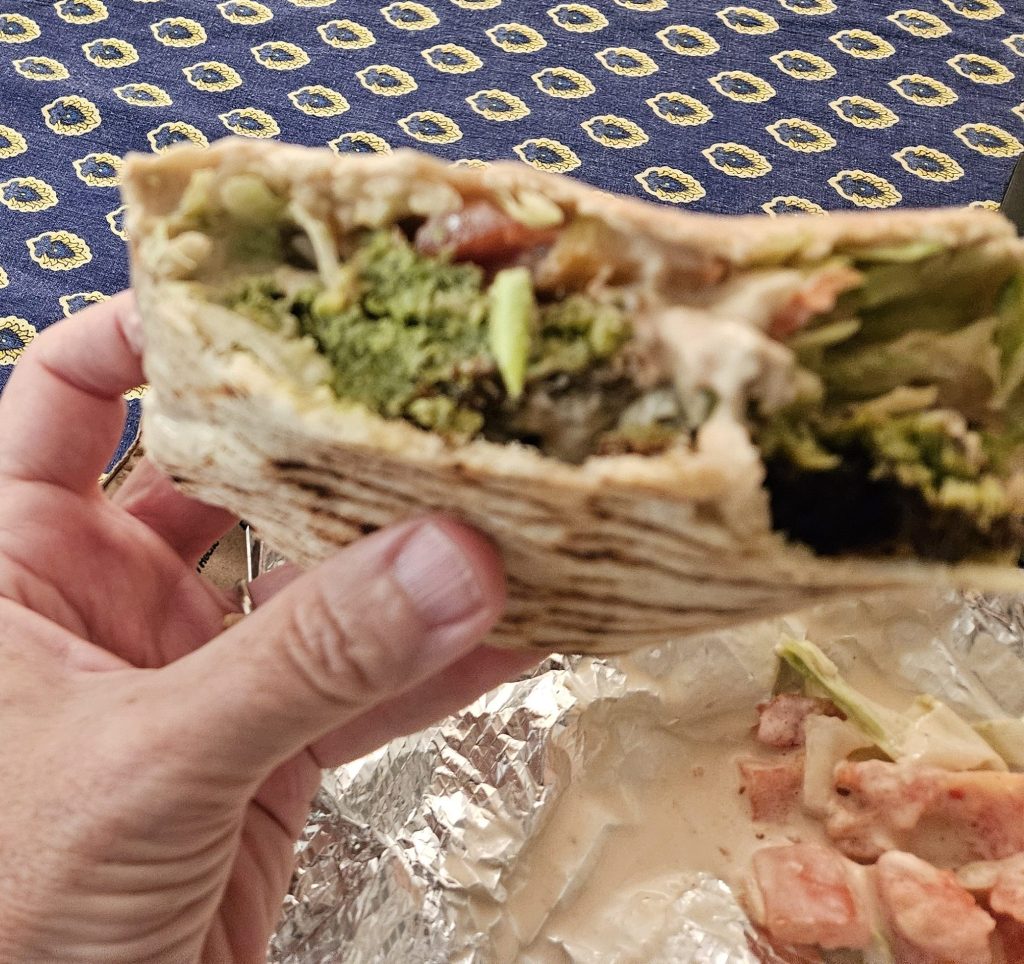 falafel sandwich in the hand